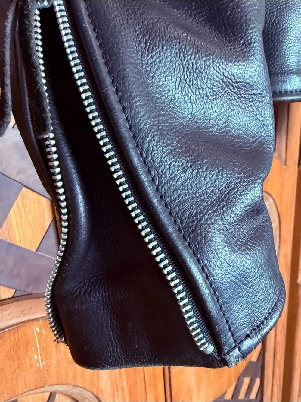 Harley-Davidson Basic Skins Black Leather Biker Jacket with Silver Hardware L